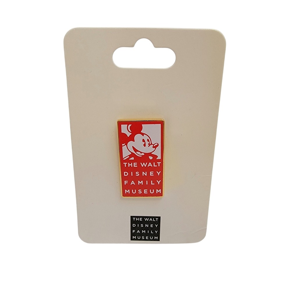Walt Disney Family Museum Mickey Mouse Enamel Pin Red White Gold Tone 2015 NEW